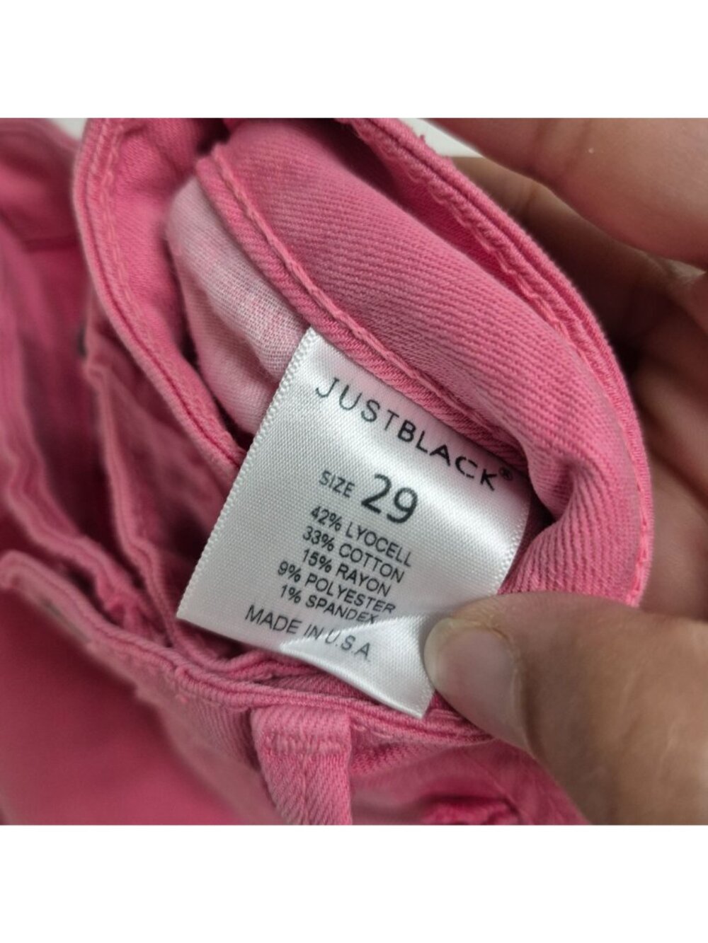 JustBlack Womens Skinny Pink Denim Jeans Mid-Rise Size 29 Made In USA - Picture 7 of 7